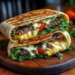 “Cheesy grilled wrap stuffed with meat and vegetables served in a Bangalore restaurant”