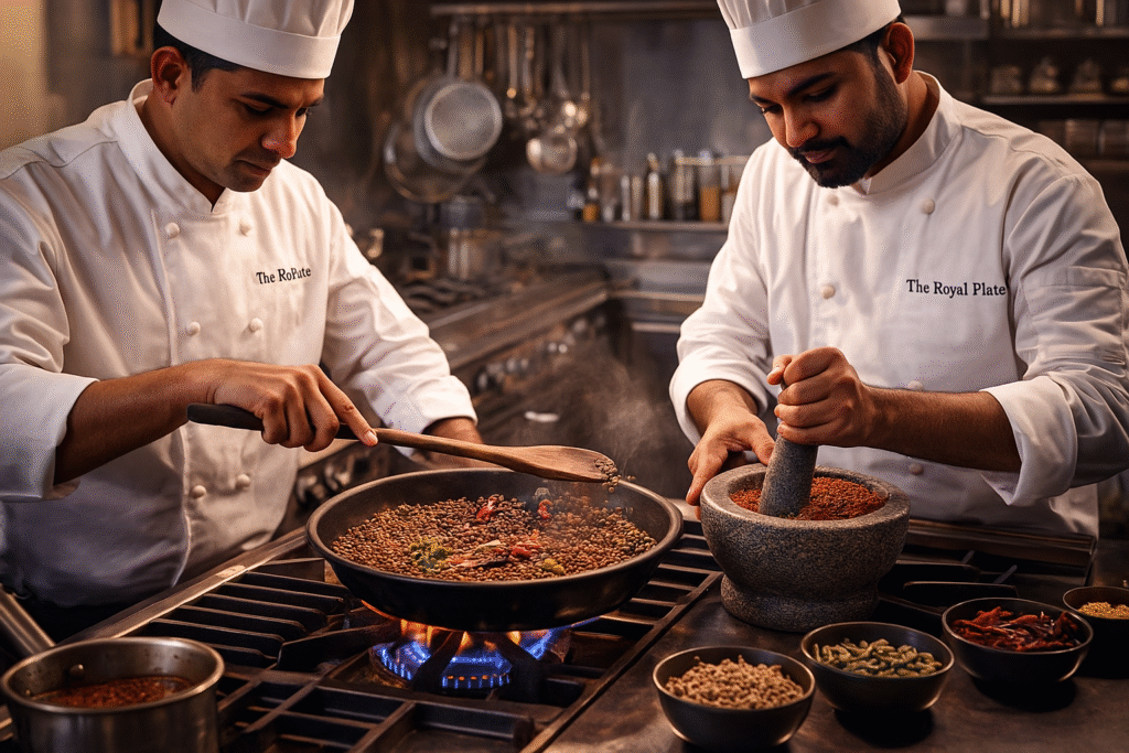 Spice blend preparation by chef