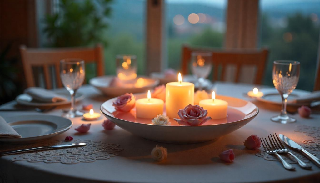 floating candles as gorgeous centerpiece bangalore restaurant