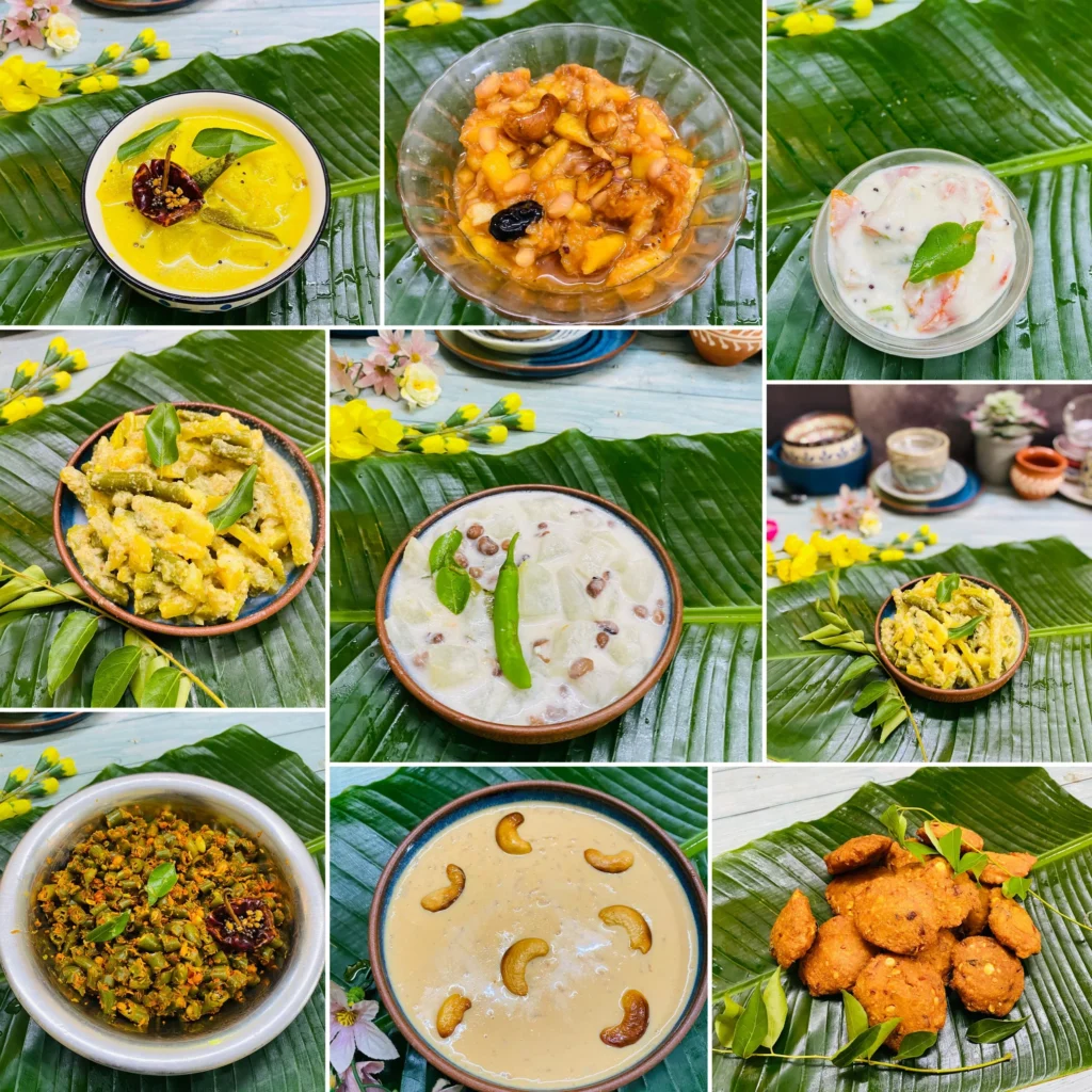 Beautiful festive food spread with Indian seasonal dishes served fresh for celebrations.